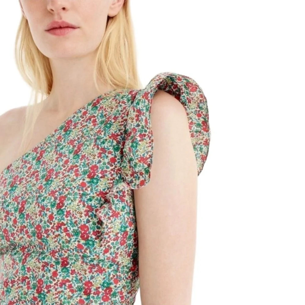 J. Crew x Liberty Print Georgina Ruffled Floral Dress Women's Sz 14